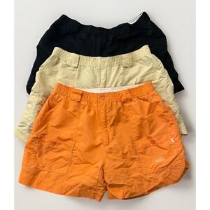 Lot of 3 AFTCO Mens Fishing Shorts Size 40 Original Nylon Angler Black Orange